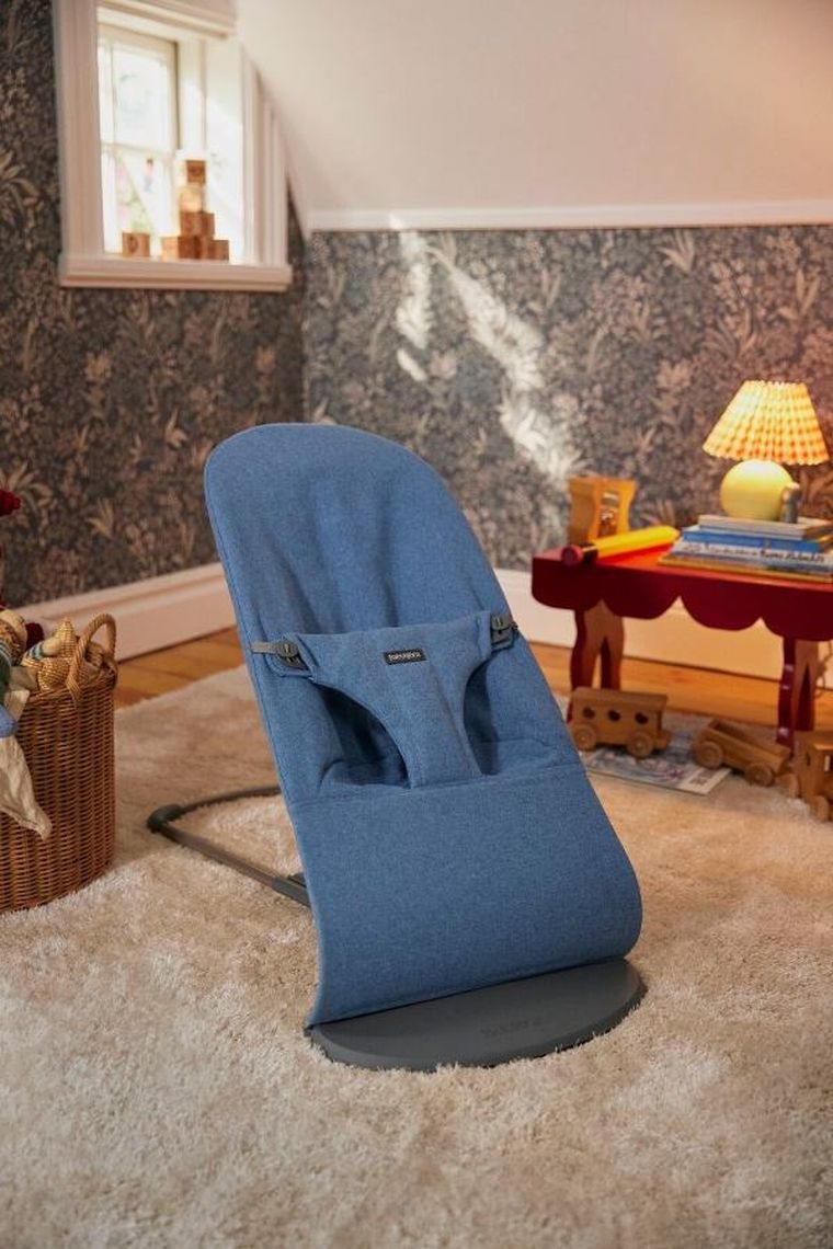 BabyBjörn, Bliss Woven, leżaczek bujaczek, melanżowy niebieski