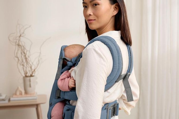 BabyBjörn, Harmony, nosidełko, woven, niebieski melanż