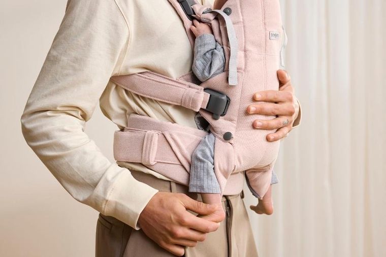 BabyBjörn, Harmony, Woven, nosidełko, jasny róż, melanż