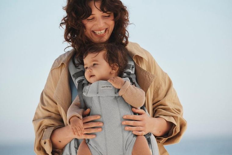 BabyBjörn, Harmony, Woven, nosidełko, jasny szary, melanż