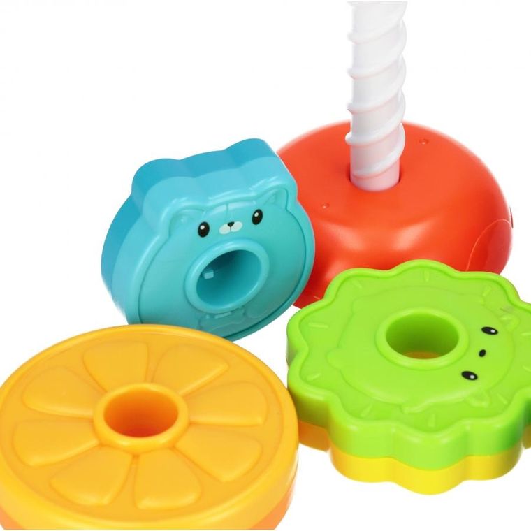 Bam Bam, tęczowa spirala, piramidka, owoce