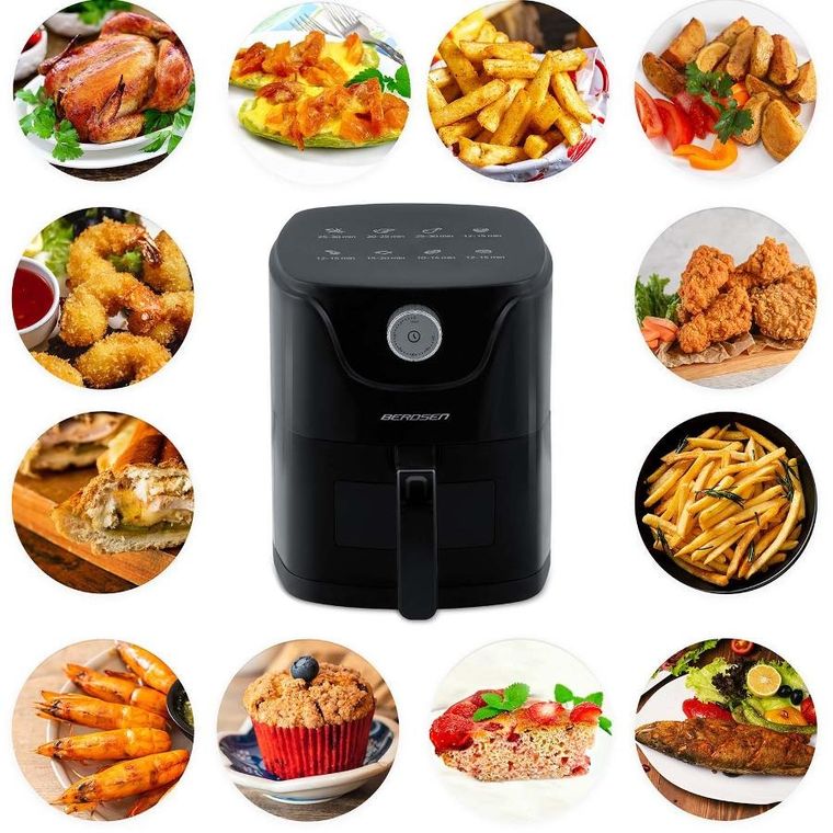 Berdsen, frytkownica beztłuszczowa, air fryer, czarny, 2,5l, BD-654