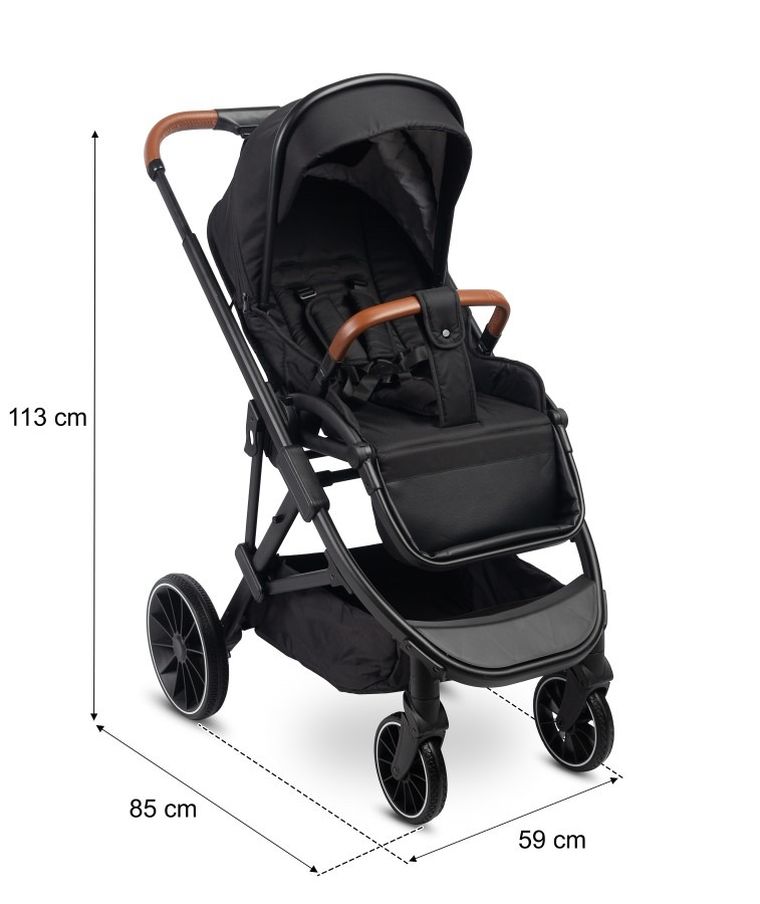 Caretero, Ratio, wózek spacerowy, Black