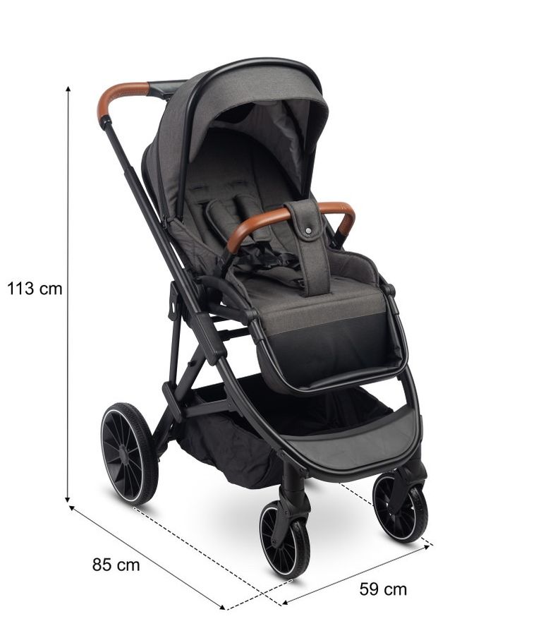 Caretero, Ratio, wózek spacerowy, Dark Grey