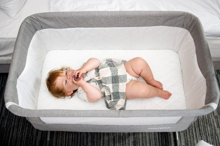 Caretero, Sleep2gether, łóżeczko dostawne, grey