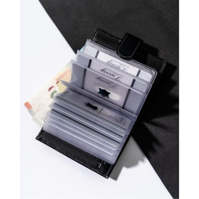 Etui na dokumenty, czarne, skórzane, Rovicky