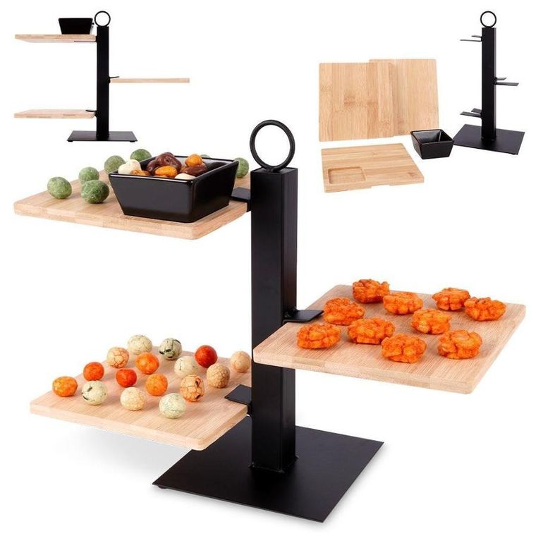 Excellent Housware, patera 3-poziomowa do przekąsek, loft