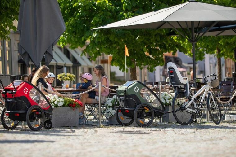 Hamax, Caress, fotelik rowerowy montowany na bagażniku, white/mint