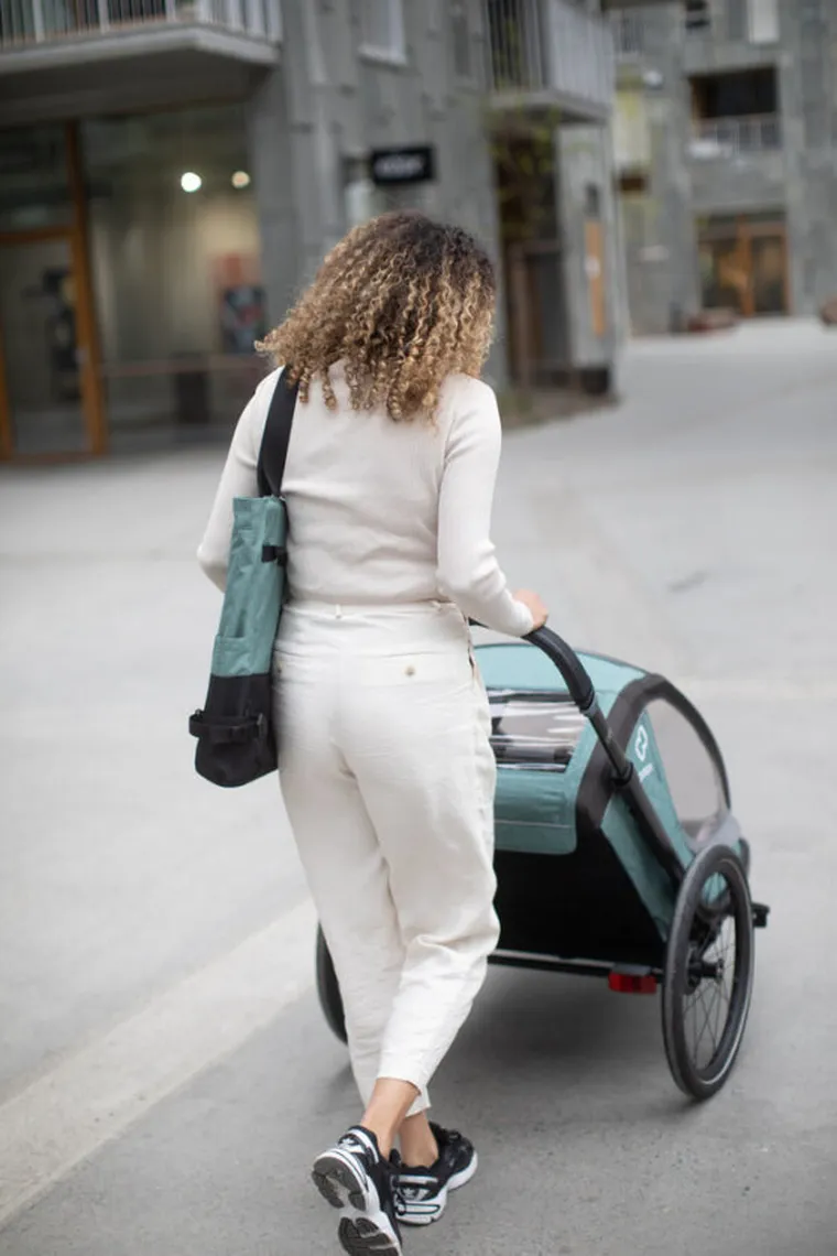 Hamax, Cocoon, przyczepka rowerowa, podwójna, Green/Black