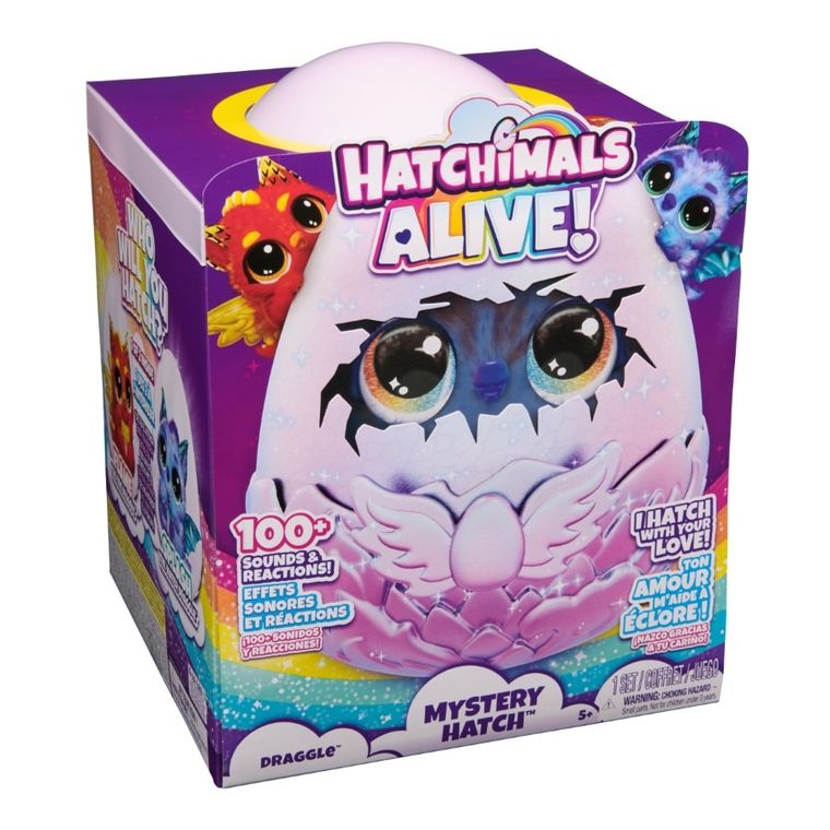 Hatchimals, Mystery Hatch, Draggle, smok, maskotka interaktywna w jajku