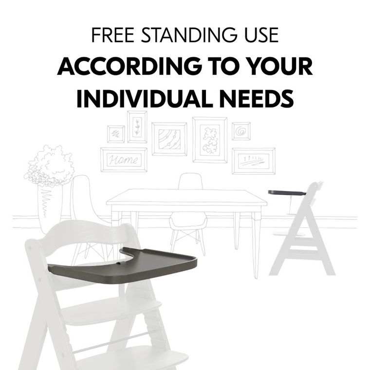 Hauck, Alpha, tacka drewniana, Charcoal