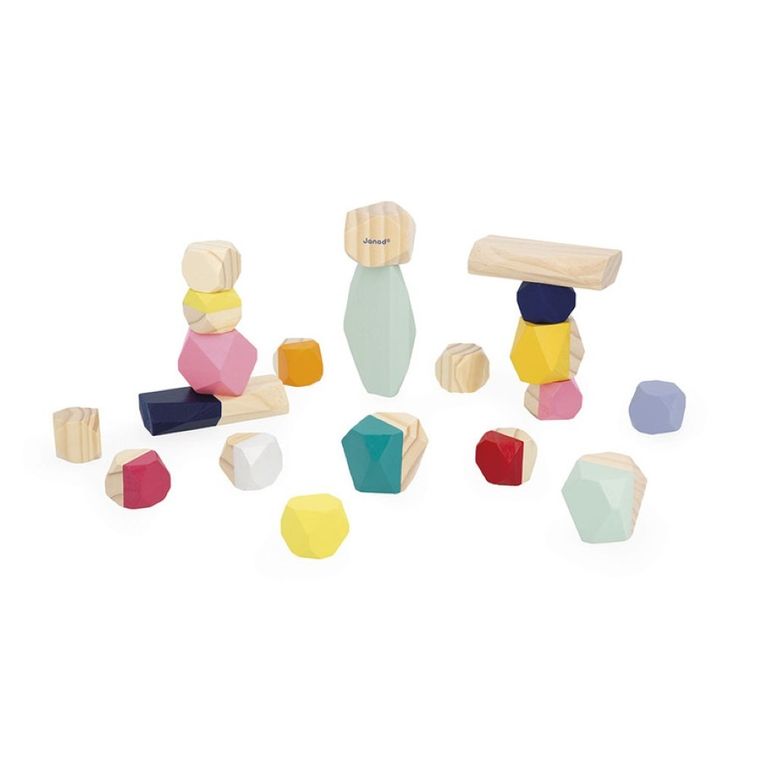 Janod, Sweet Cocoon, drewniane kamyki, 20 elementów