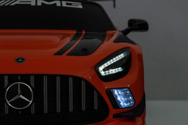 Lean Cars, auto na akumulator, Mercedes AMG GT3, pomarańczowy