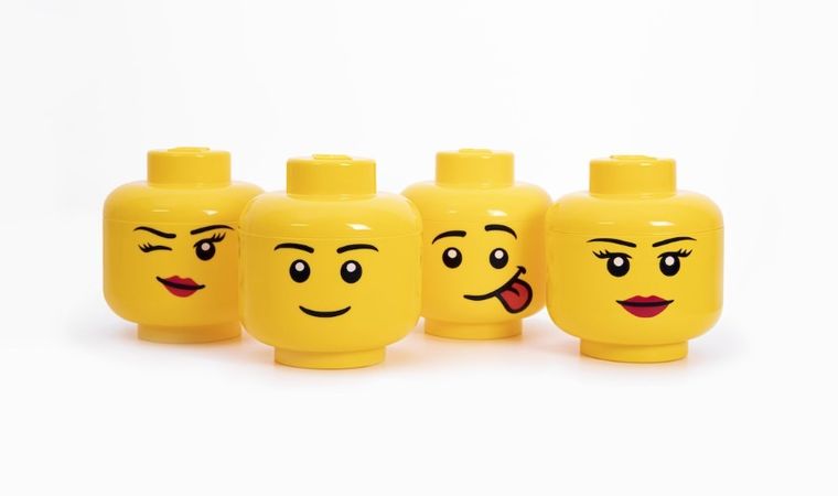 LEGO, mała głowa, dziewczynka, pojemnik do przechowywania, rozmiar S, 2l