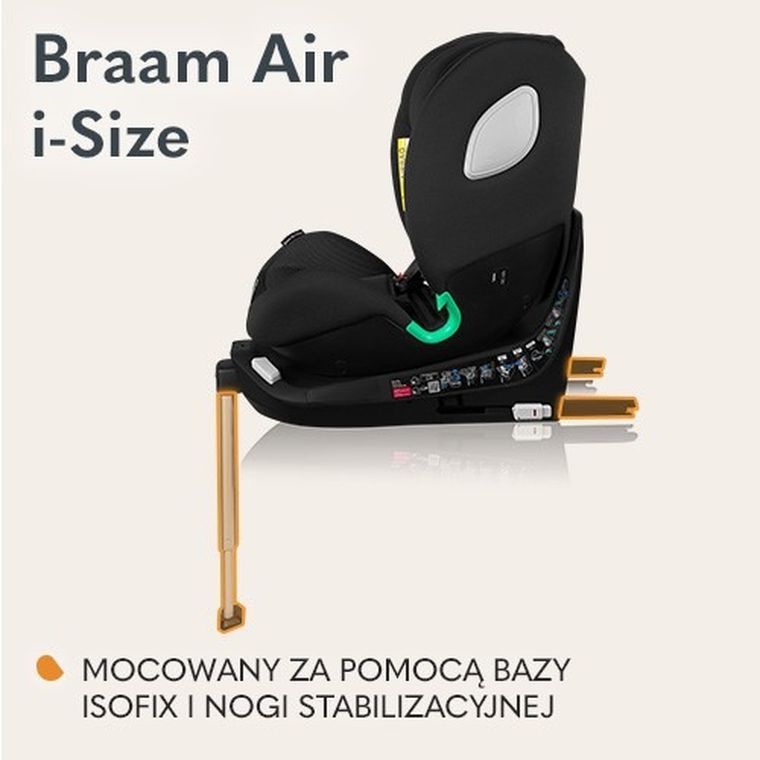 Lionelo, Braam Air, fotelik samochodowy, Black Carbon, 40-150 cm