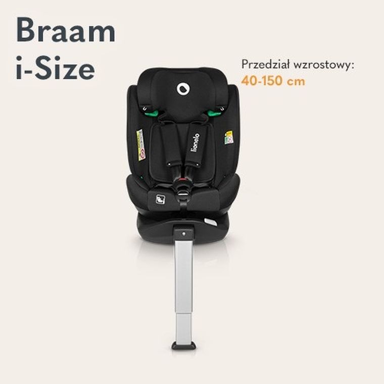 Lionelo, Braam, fotelik samochodowy, Black Carbon, 0-36 kg