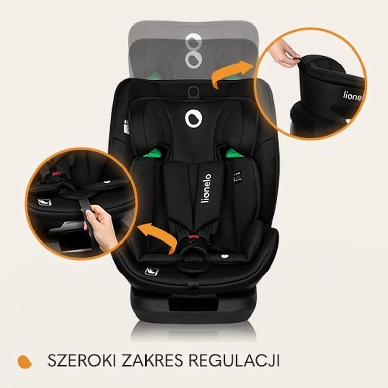 Lionelo, Lavender I-Size, fotelik samochodowy, Grey Stone, 76-150 cm