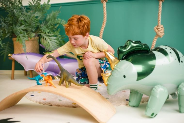 PartyDeco, balon foliowy, Triceratops zielony 101-60,5 cm