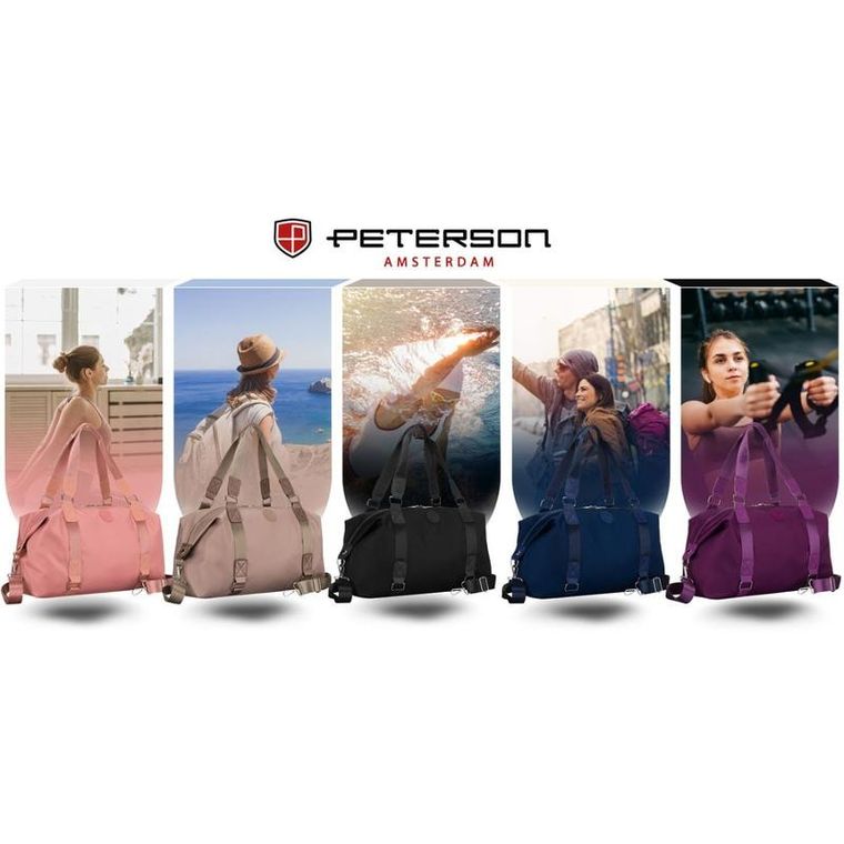 Peterson, torba sportowa, 1-komorowa, różowa