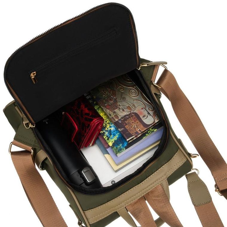 Plecak miejski, zielony, skóra ekologiczna, Peterson