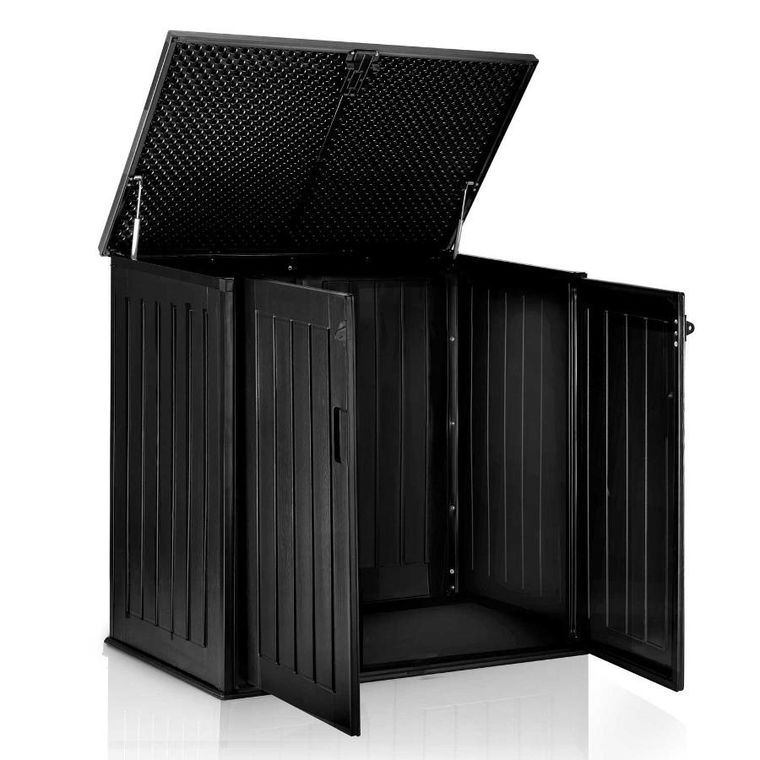 Plonos, skrzynia ogrodowa, czarna, 116-112,5-71 cm, 775l