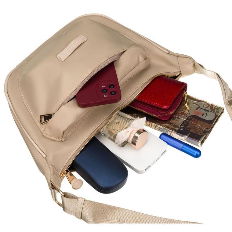 Torebka listonoszka, beżowa, Peterson