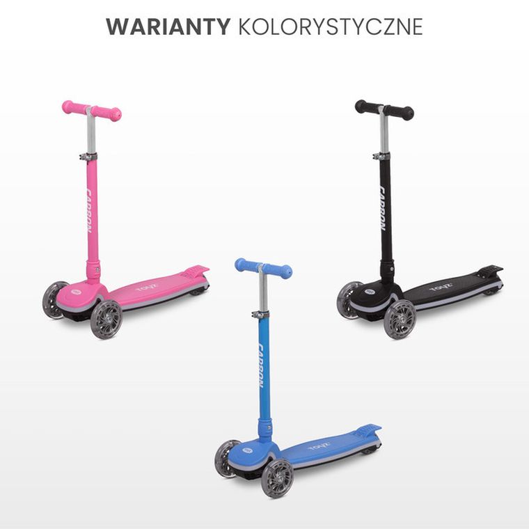 Toyz, Carbon, hulajnoga 3-kołowa, pink
