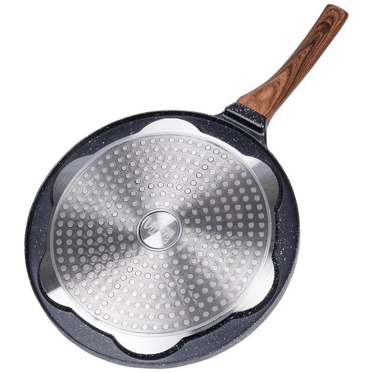 Vilde, patelnia do jajek, granitowa, 7 otworów, Black&Wood, 26 cm