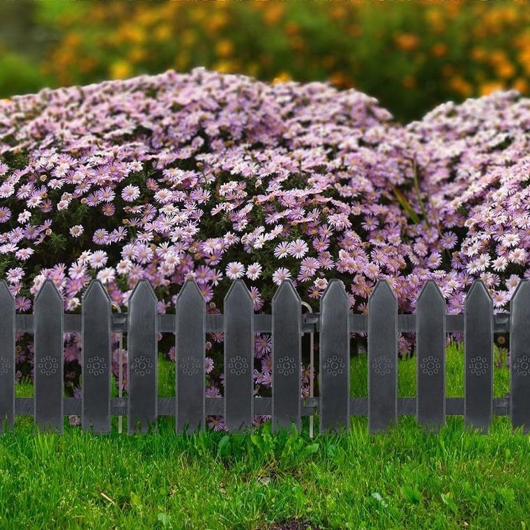 Vilde, płotek ogrodowy, grafitowy, 20-15 cm, 10 szt.