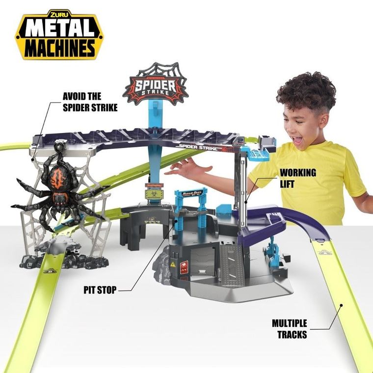 Zuru, Metal Machines, tor samochodowy, Atak Pająka