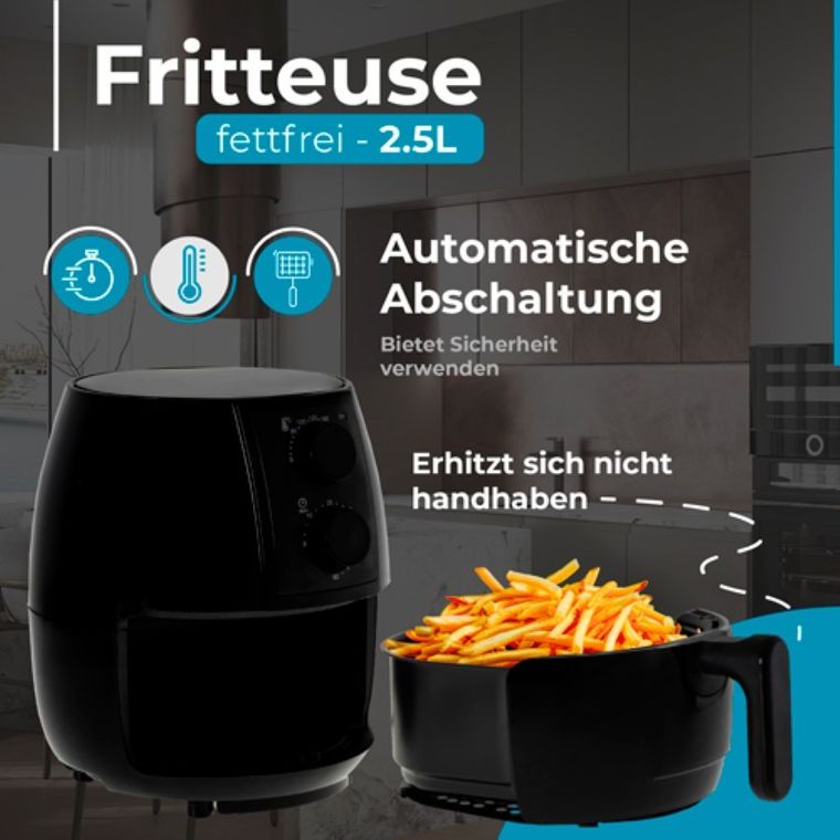 Adler, frytkownica beztłuszczowa, air fryer, 2,5l
