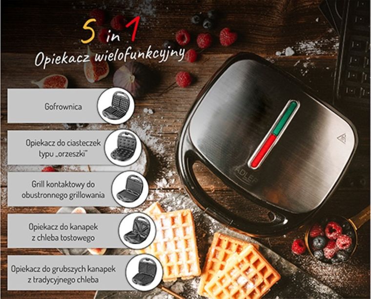 Adler, opiekacz 5w1, AD 3040