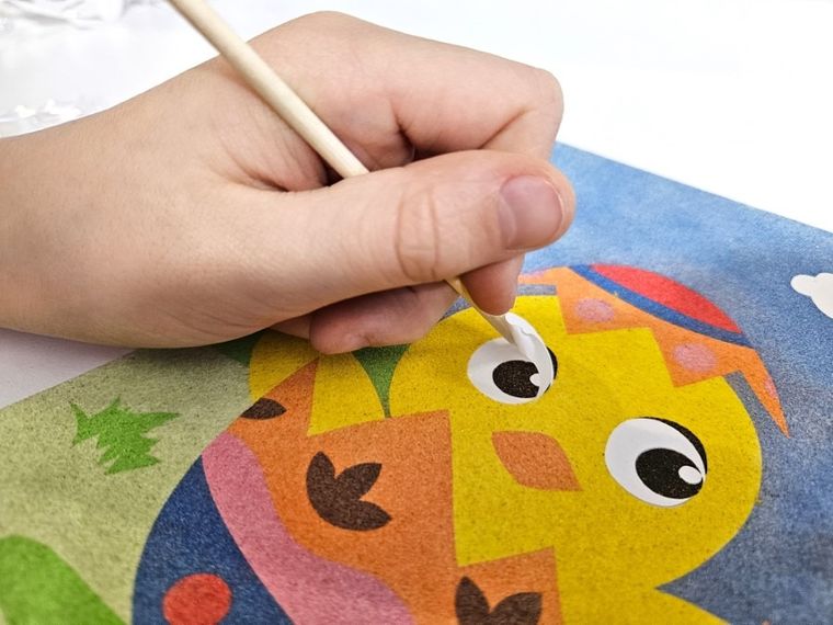 Alexander, Piaskowe malowanki, wielkanocny kurczaczek i zajączek, zestaw artystyczny