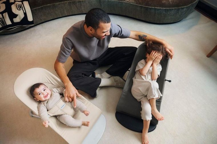 BabyBjörn, Balance Soft Woven/Jersey, leżaczek, Tri Fabric, jasny beż