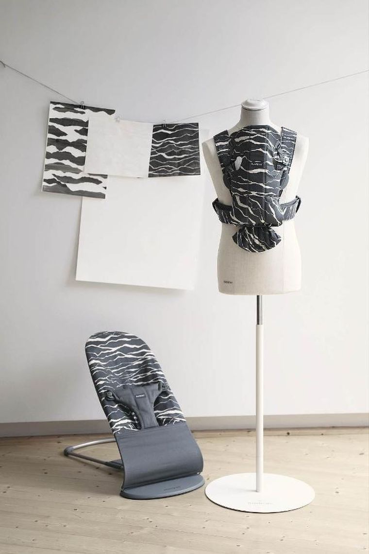 BabyBjörn, Bliss Cotton, leżaczek, antracyt, landscape