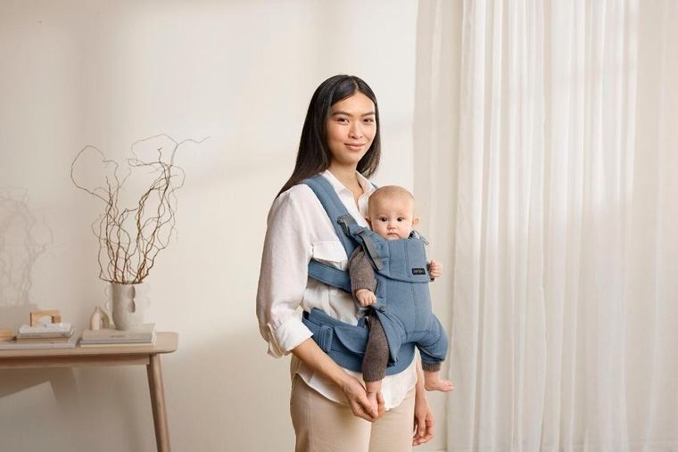 BabyBjörn, Harmony, nosidełko, woven, niebieski melanż