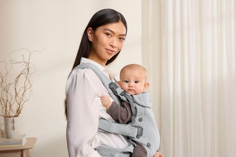 BabyBjörn, Harmony, Woven, nosidełko, jasny szary, melanż