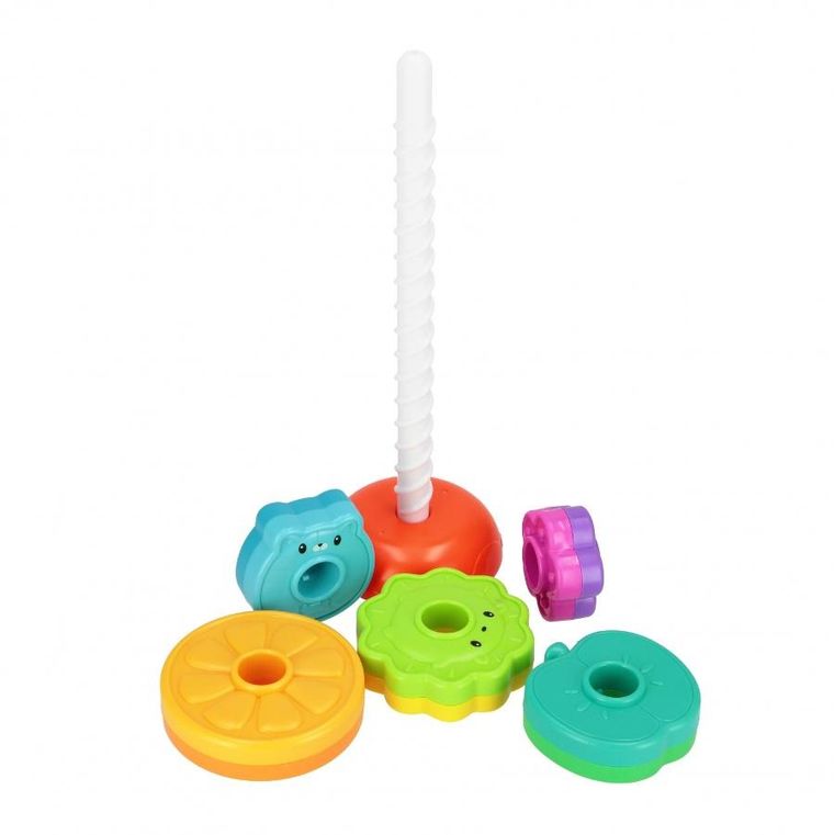 Bam Bam, tęczowa spirala, piramidka, owoce