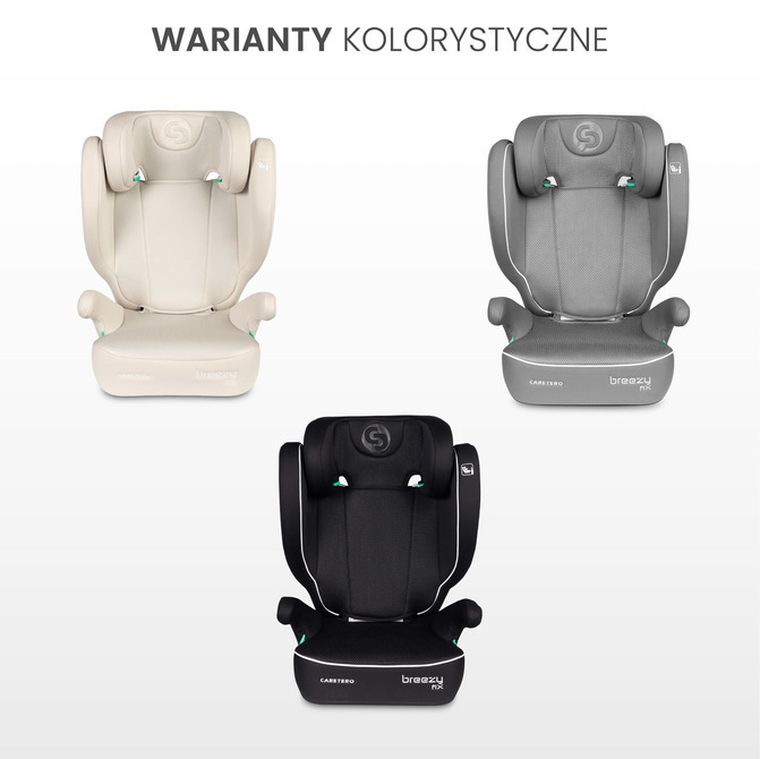 Caretero, Breezy Fix, fotelik samochodowy 2w1, podstawka, fix beige, 100-150 cm