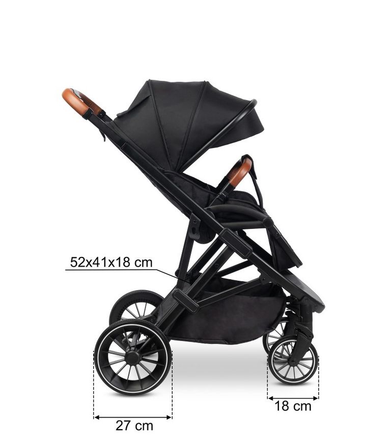 Caretero, Ratio, wózek spacerowy, Black