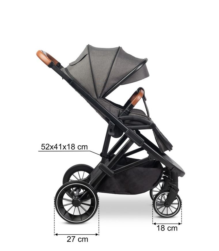 Caretero, Ratio, wózek spacerowy, Dark Grey