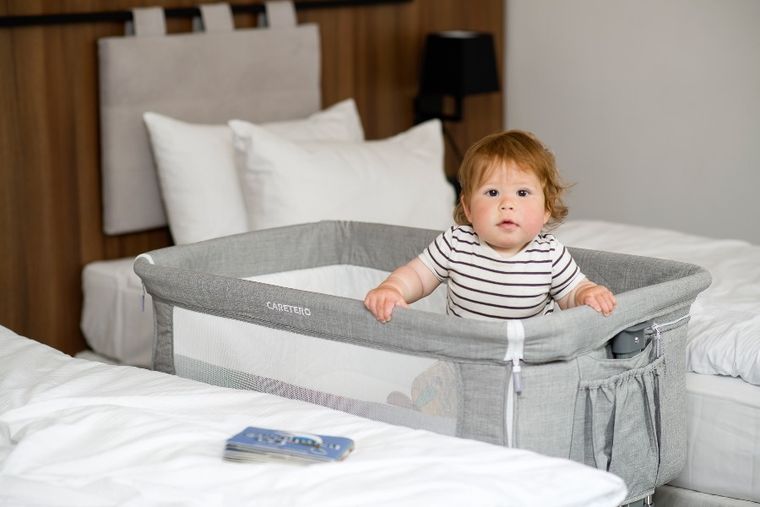 Caretero, Sleep2gether, łóżeczko dostawne, grey