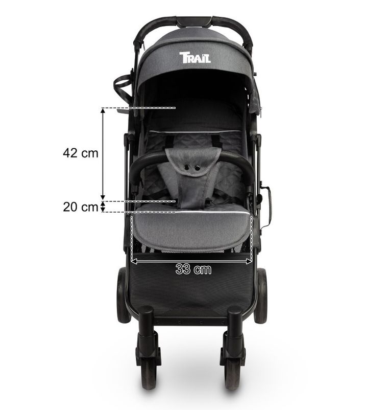 Caretero, Trail, wózek spacerowy, Black