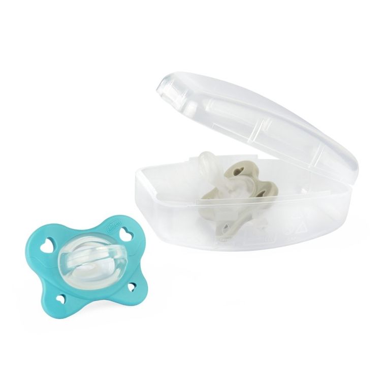 Chicco, PhysioForma Dual Soft, smoczek uspokajający, silikonowy, niebieski, 6-16m, 2 szt.