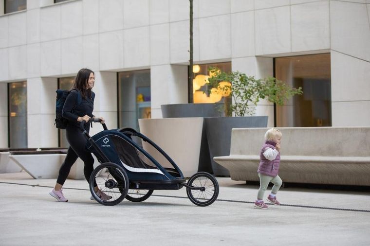 Hamax, Breeze One, przyczepka rowerowa, Navy/Cream