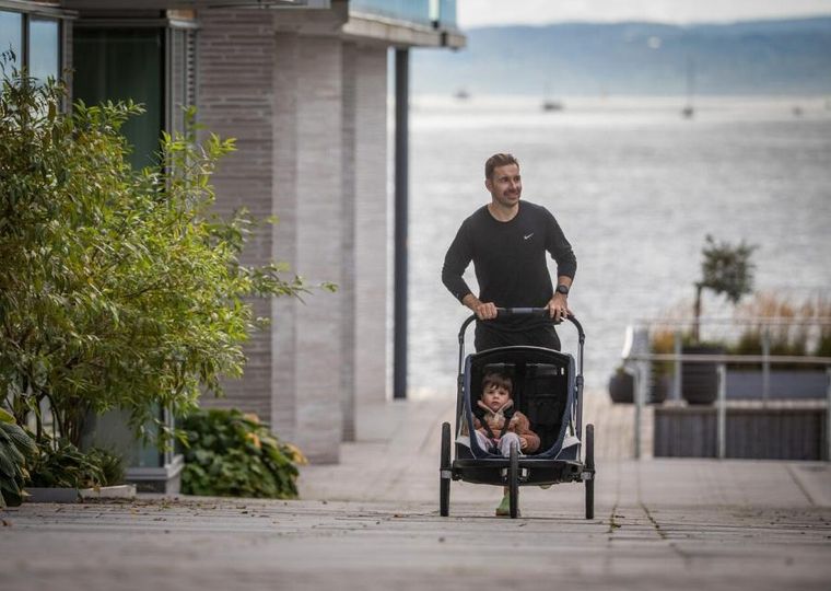 Hamax, Breeze, przyczepka rowerowa, podwójna, Navy/Cream