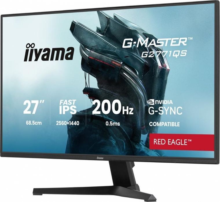 Iiyama, monitor, 27", G2771QS-B1, QHD, Fast IPS, DP, 2xHDMI, 200Hz, 350cd