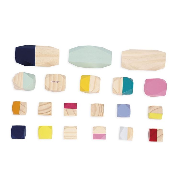 Janod, Sweet Cocoon, drewniane kamyki, 20 elementów