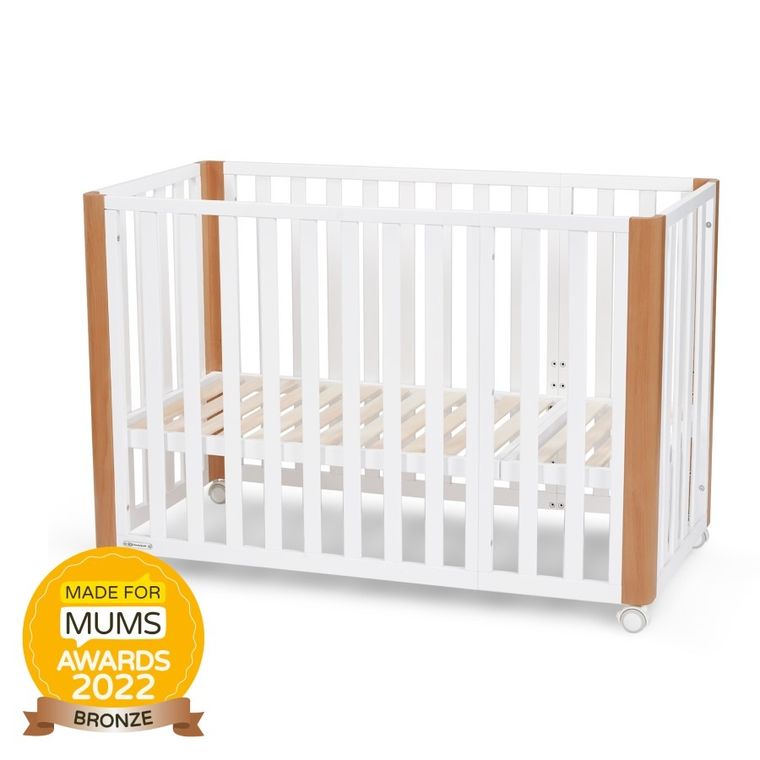 Kinderkraft, Koya, łóżeczko niemowlęce z funkcją kojca + materac, White