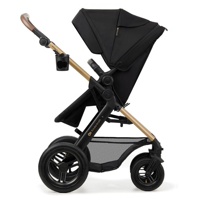 Kinderkraft, Moov 2, Air Wheels, wózek wielofunkcyjny 4w1, Pure Black
